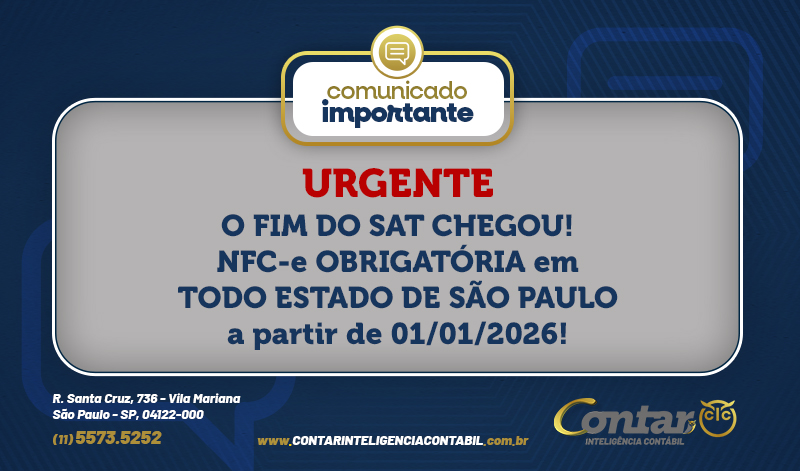 URGENTE: O FIM DO SAT CHEGOU! NFC-e OBRIGATÓRIA em TODO ESTADO DE SÃO PAULO a partir de 01/01/2026!