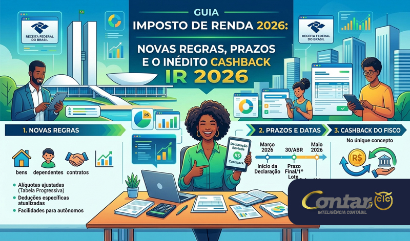 Imposto de Renda 2026: O guia da CIC com as novas regras, prazos e o inédito "Cashback" do Fisco.