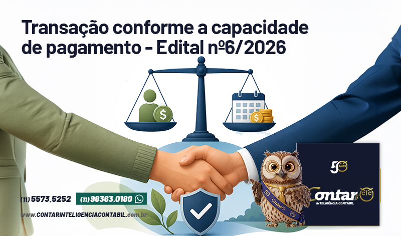 Transação conforme a capacidade de pagamento - Edital nº6/2026